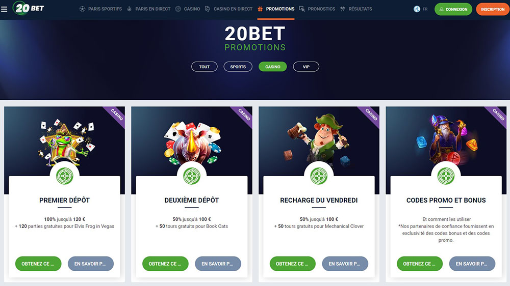 20Bet Casino Bonus
